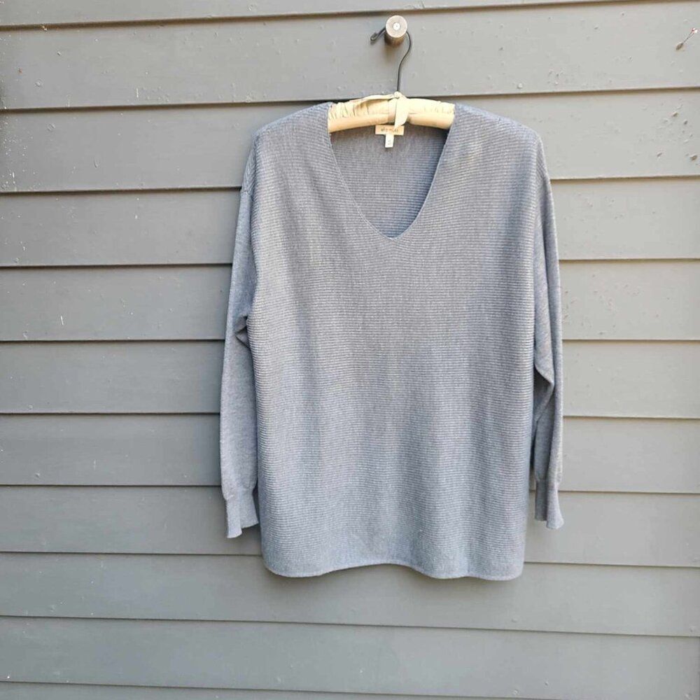 Ella Moss Super Soft Gray V Neck Sweater size XL